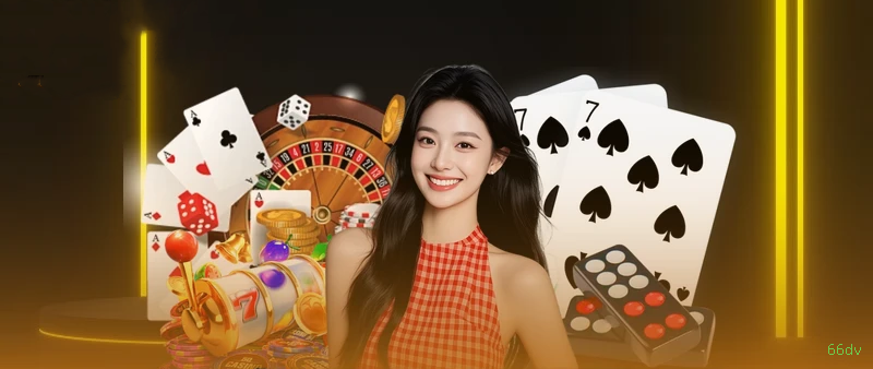 Imagem promocional do cassino online da 66dv mostrando jogos ao vivo